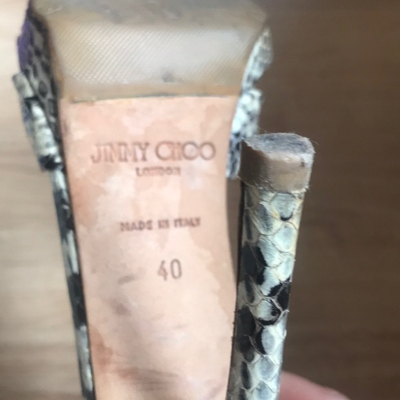 JIMMY CHOO Natural Gloss Elaphe Open Toe - Picture 6 of 6